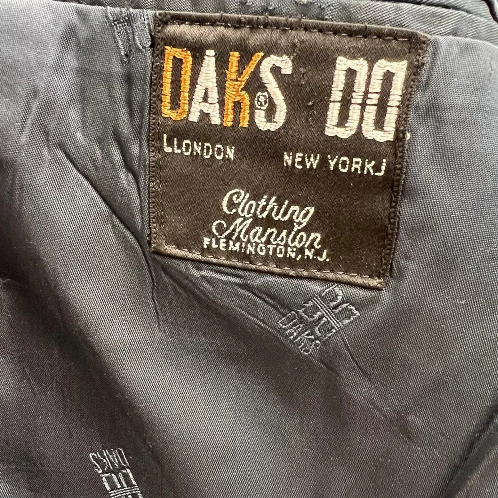 Daks London New York Wool‎ Blazer VTG Mens Navy Pinstripe Suit Jacket 44R USA